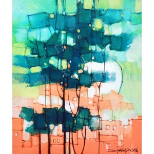 Salman Farooqi, 16 x 20 Inch, Acrylic on Canvas, Cityscape Painting, AC-SF-638